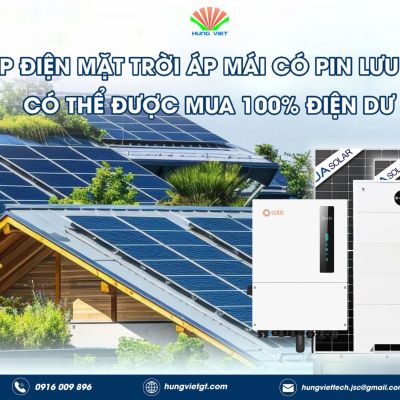 Lắp điện mặt trời mái nhà có pin lưu trữ, có thể được mua 100% điện dư