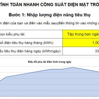 Tính toán nhanh công suất hệ thống điện mặt trời tự động