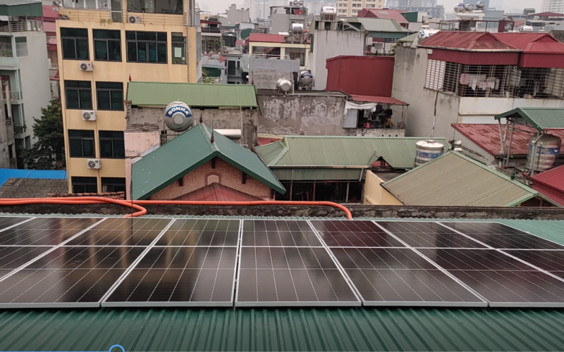 Lắp đặt điện năng lượng mặt trời 9.5kw tại Chợ Cổ Nhuế - Hà Nội