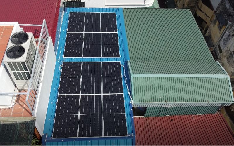 Lắp đặt điện mặt trời hệ gia đình 5kw tại Hoàng Ngọc Phách Hà Nội