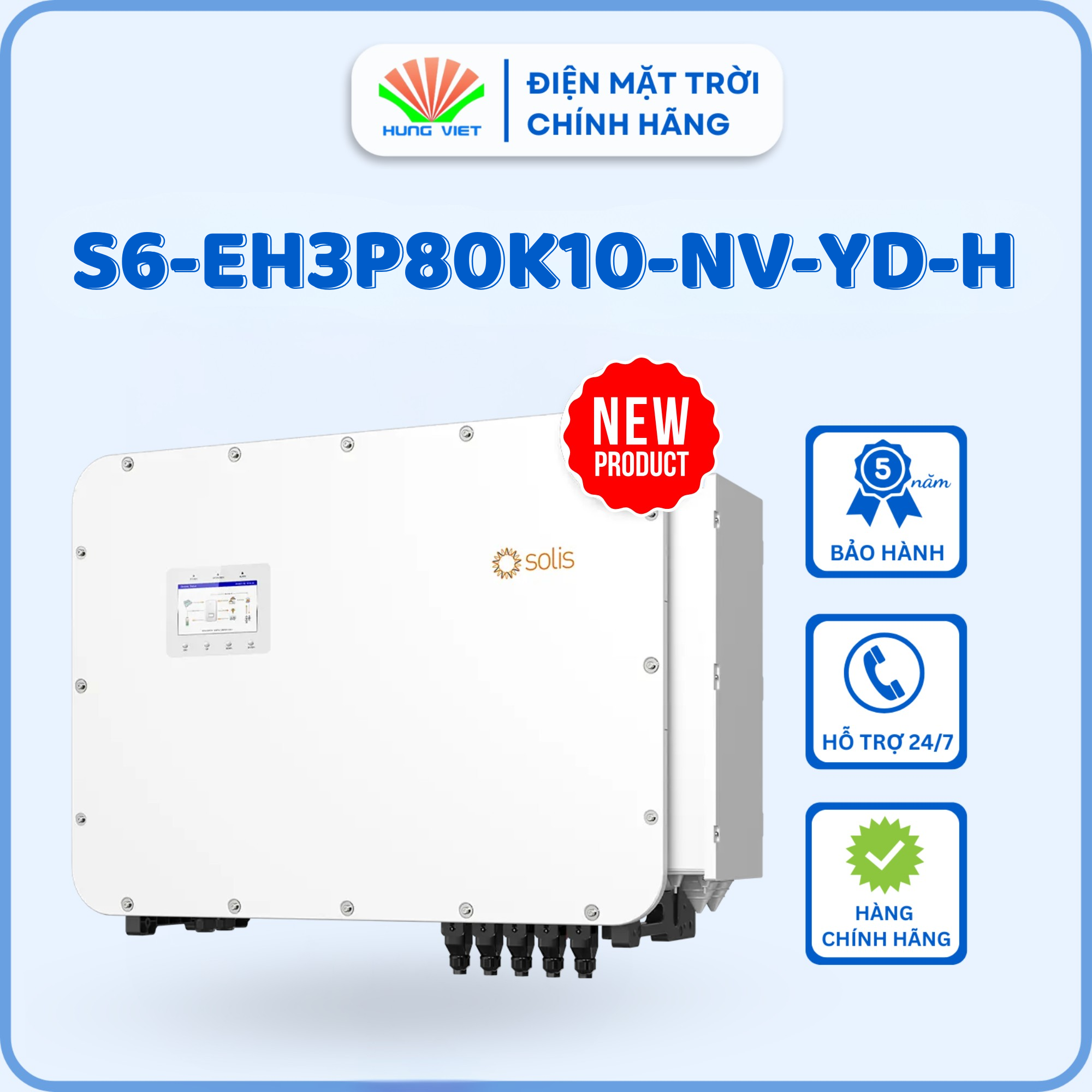 Inverter hybrid Solis 3 Pha S6-EH3P80K10-NV-YD-H - Inverter Hybrid 80kW