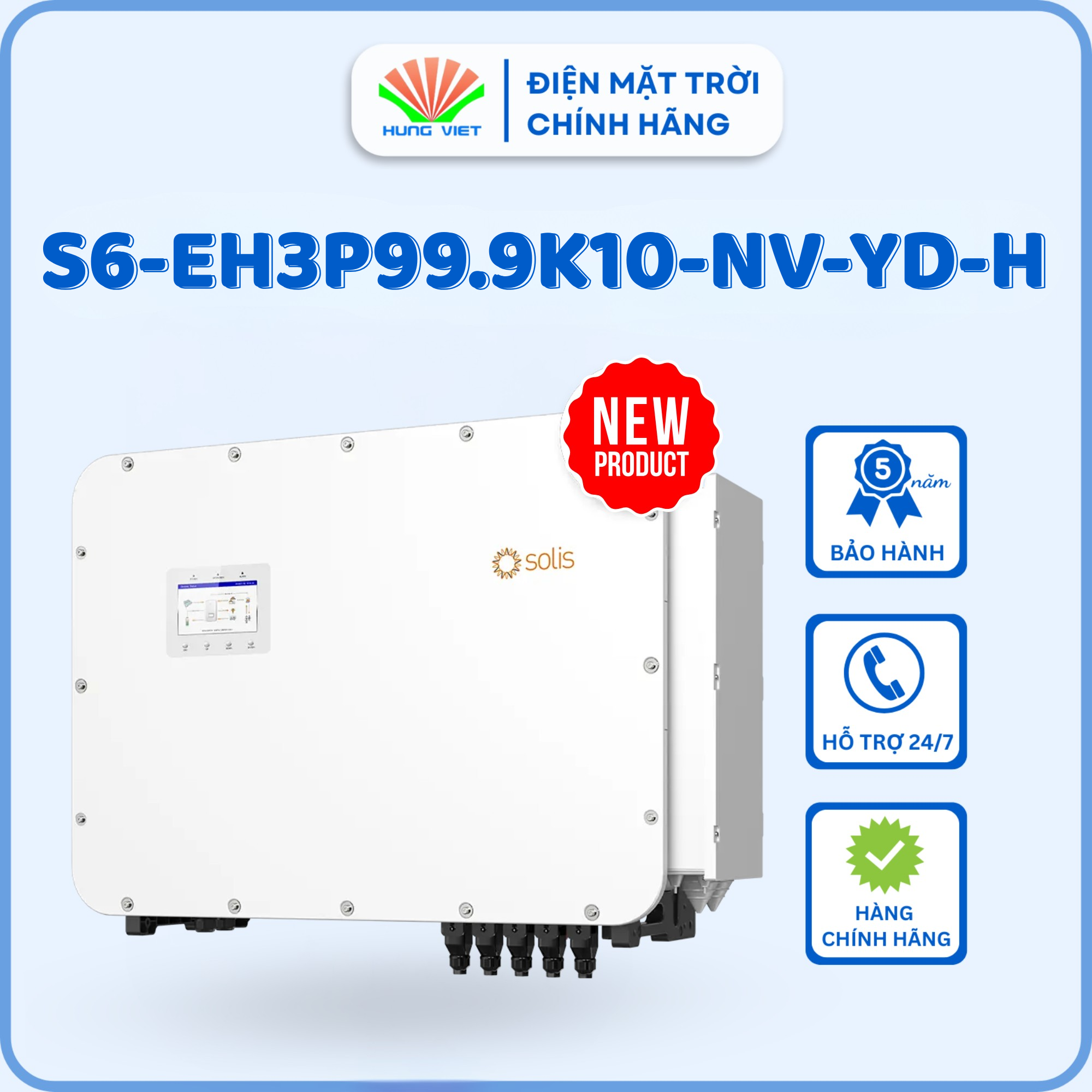 Inverter hybrid Solis 3 Pha S6-EH3P99.9K10-NV-YD-H - Inverter Hybrid 99.9kW