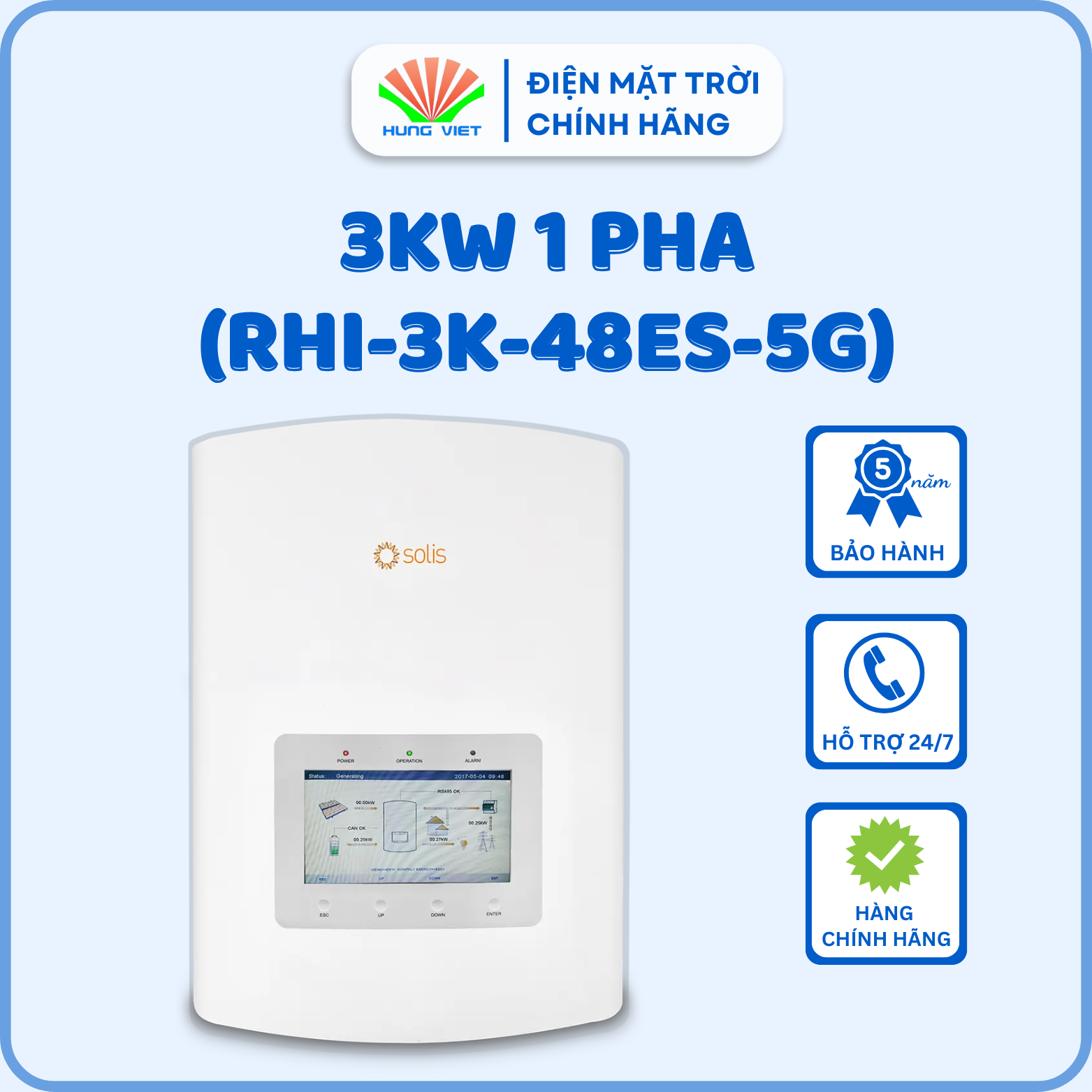 Inverter Solis Hybrid 3KW 1 pha (RHI-3K-48ES)