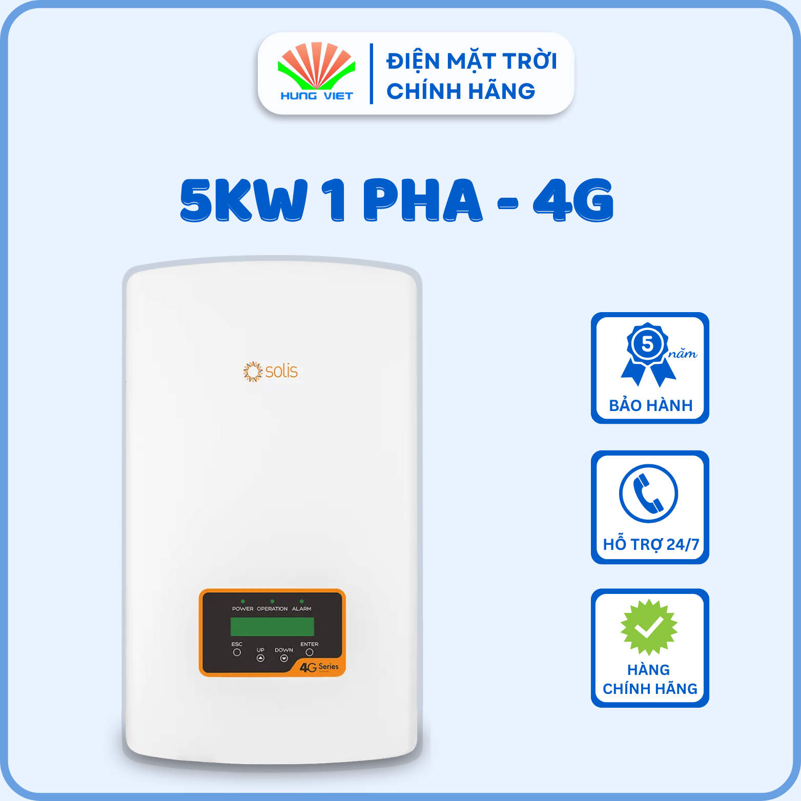 Inverter Solis 5KW 1 pha - 4G