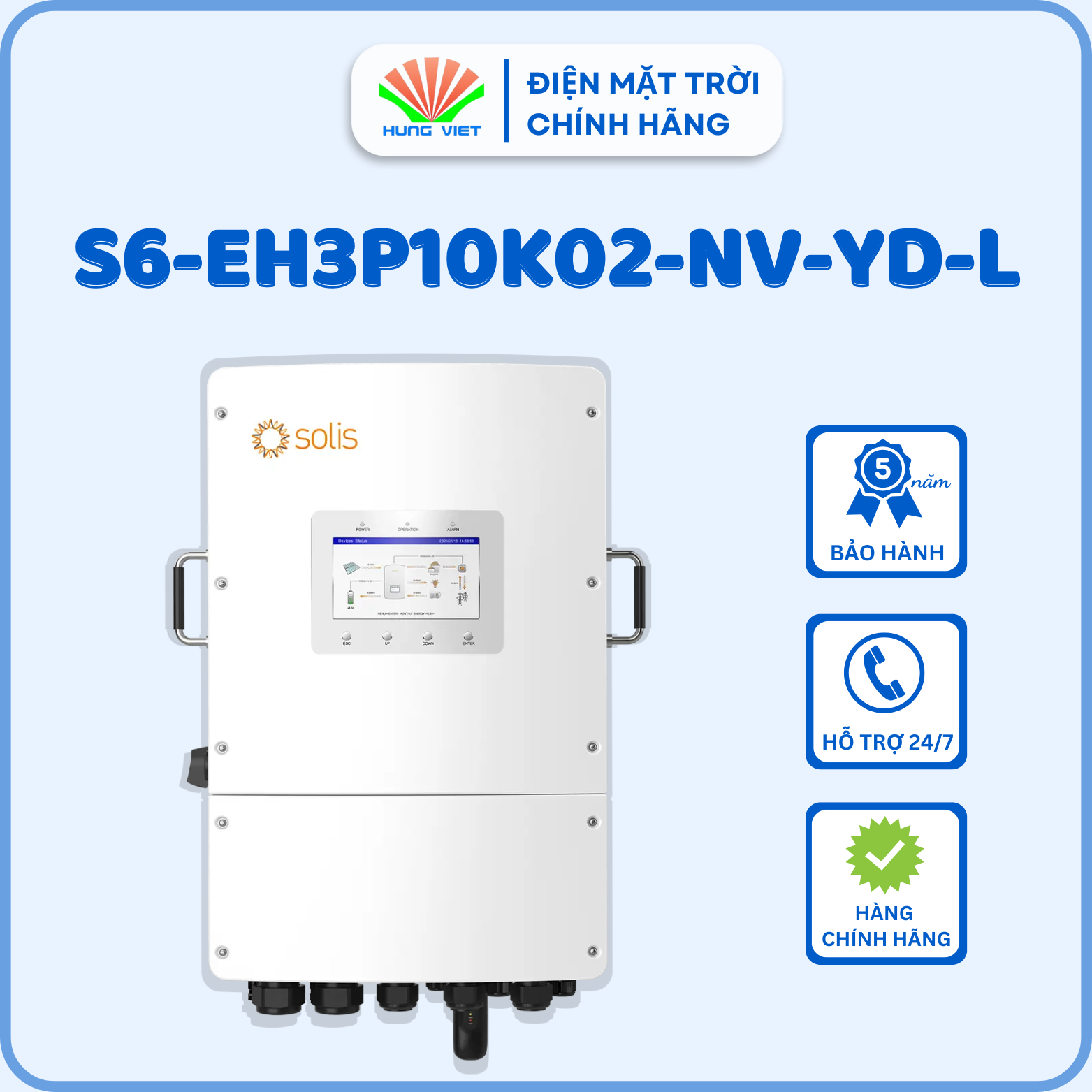 Inverter hybrid Solis S6-EH3P10K02-NV-YD-L - Inverter Hybrid Hùng Việt