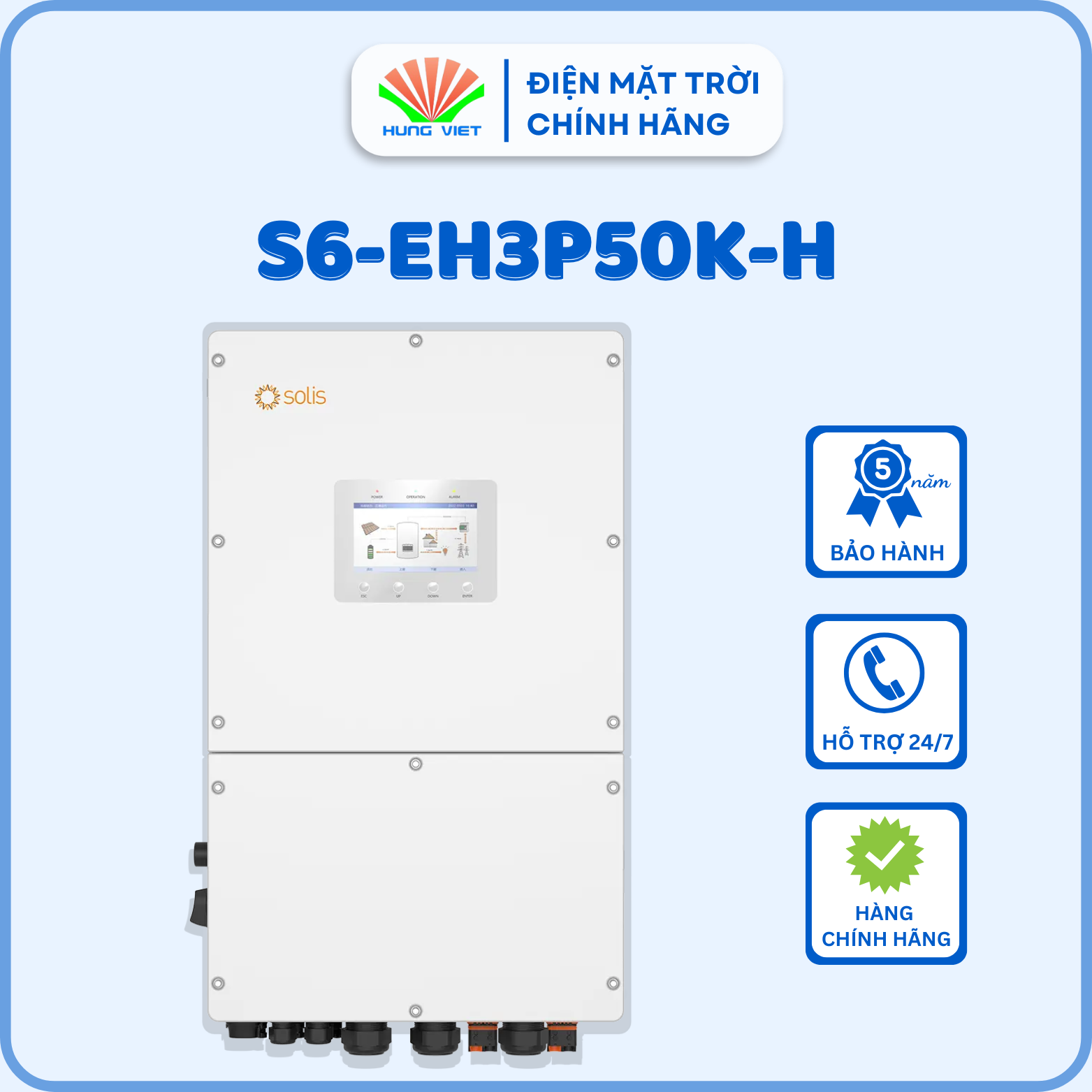 Inverter hybrid Solis S6-EH3P50K-H - Inverter Hybrid Hùng Việt