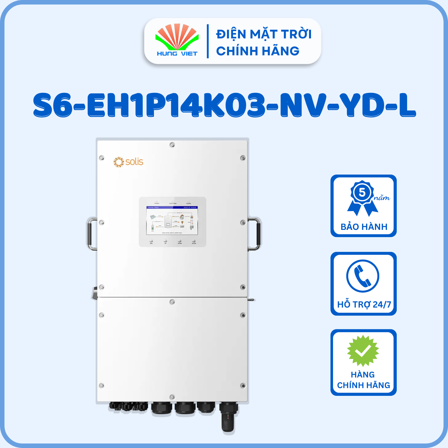 Inverter hybrid Solis S6-EH1P14K03-NV-YD-L - Inverter Hybrid Hùng Việt