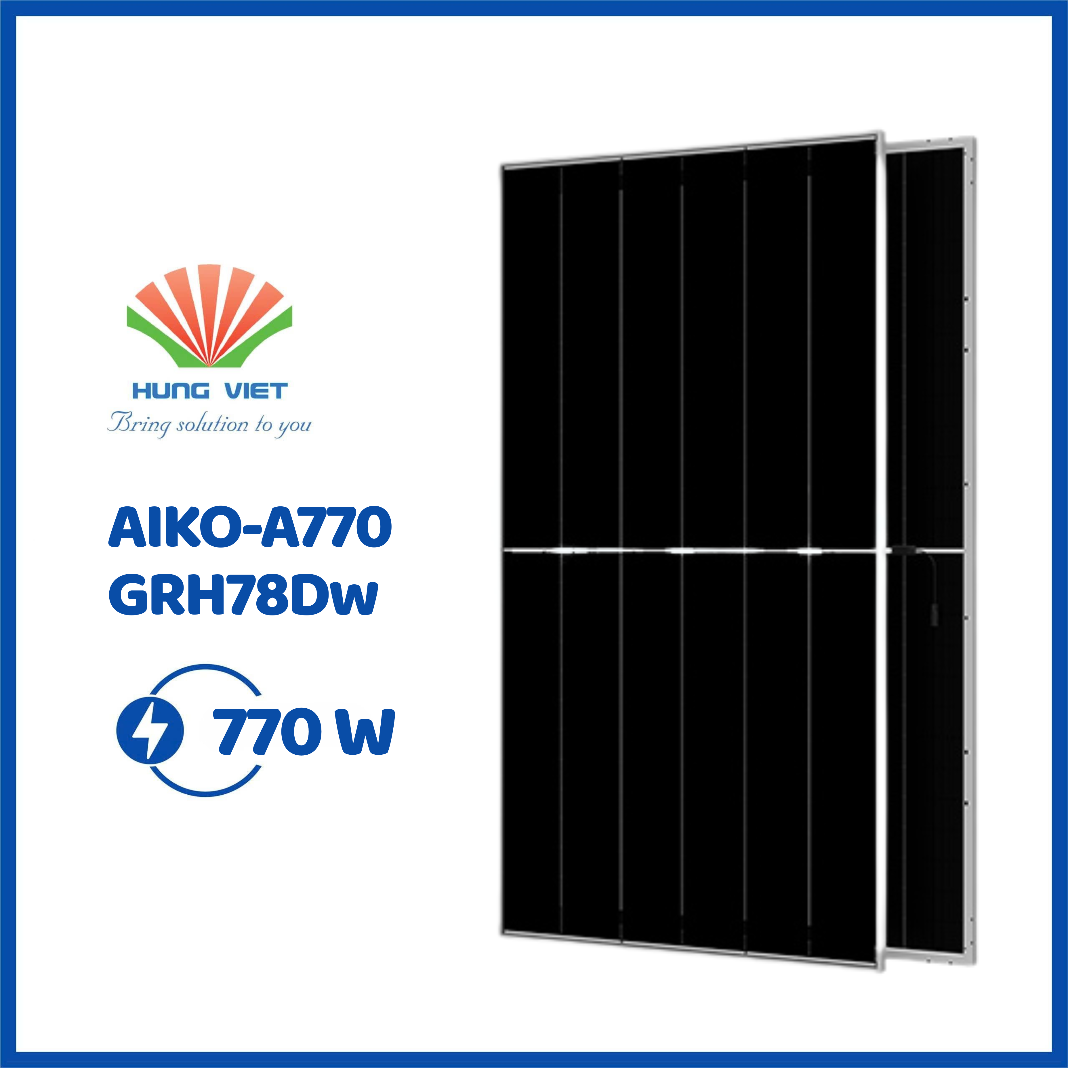 Tấm pin Aiko 770Wp Ntype hai mặt kính - AIKO-A770-GRH78Dw