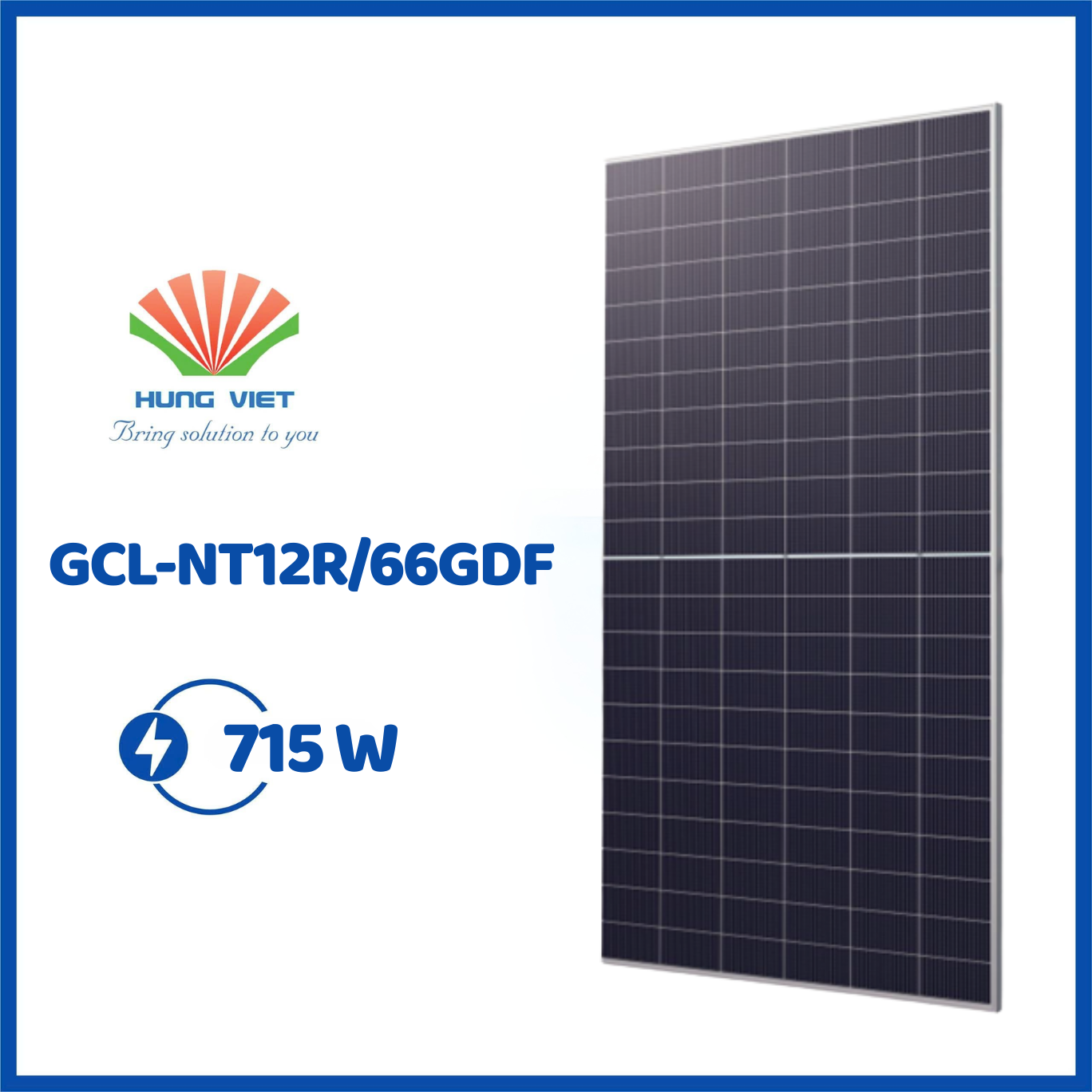Tấm pin GCL 715Wp Ntype hai mặt kính - GCL-NT12R/66GDF