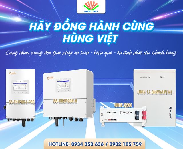 Điện mặt trời Hùng Việt tuyển đại lý hợp tác không giới hạn