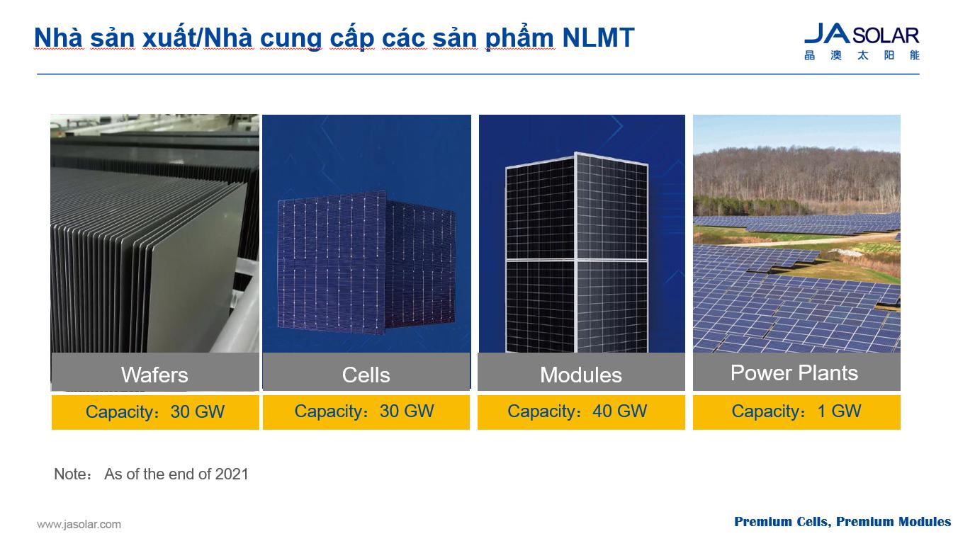 JA Solar nhà sản xuất tấm pin năng lượng mặt trời hàng đầu tại Việt Nam